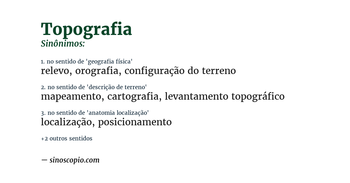 Sinônimo de topografia