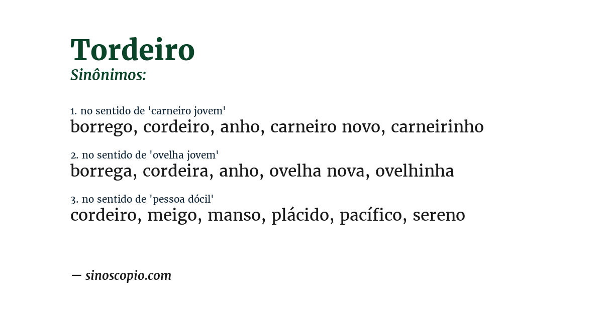 Sinônimo de tordeiro