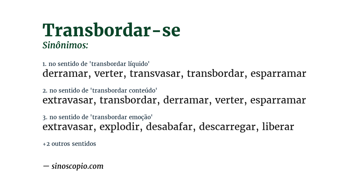 Sinônimo de transbordar-se