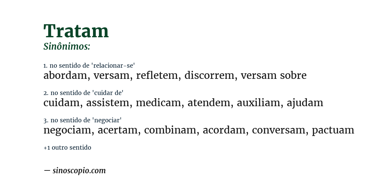 Sinônimo de tratam