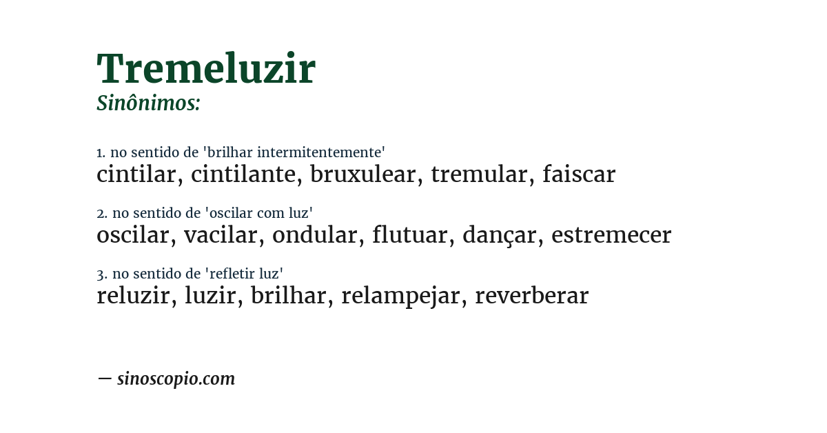 Sinônimo de tremeluzir