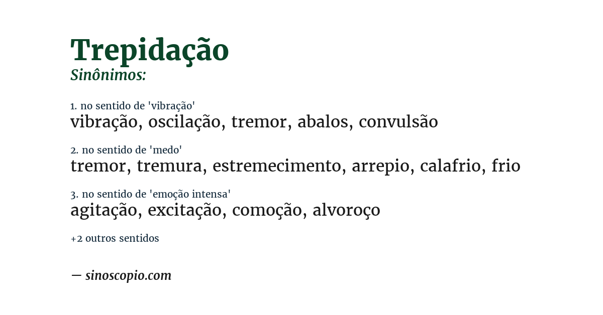 Sinônimo de trepidação