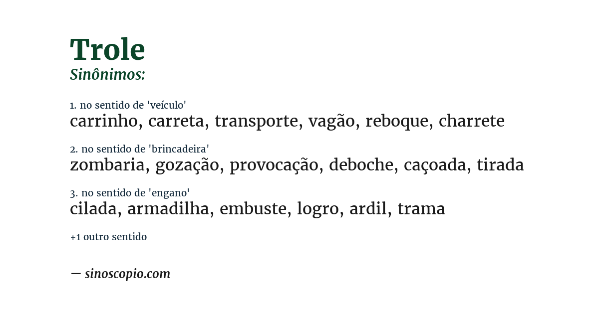 Sinônimo de trole