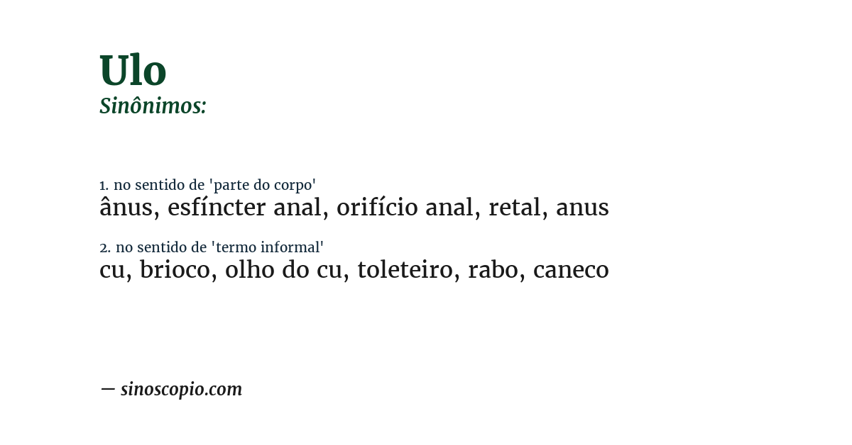 Sinônimo de ulo