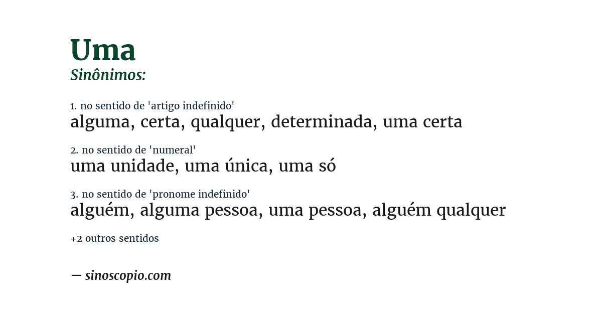 Sinônimo de uma
