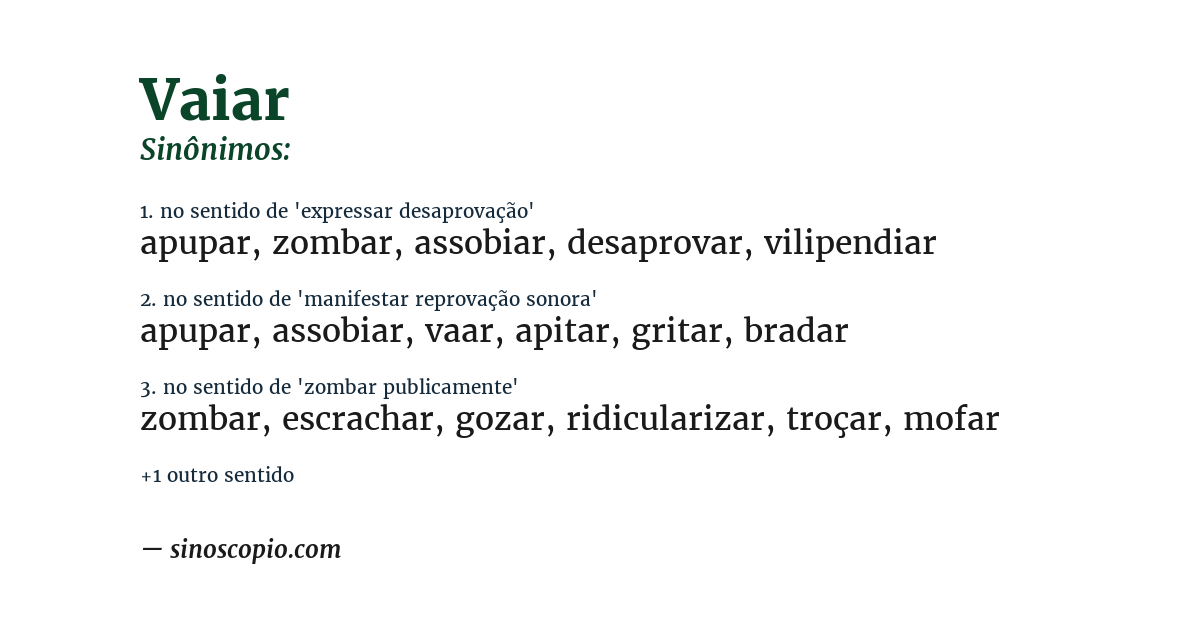 Sinônimo de vaiar