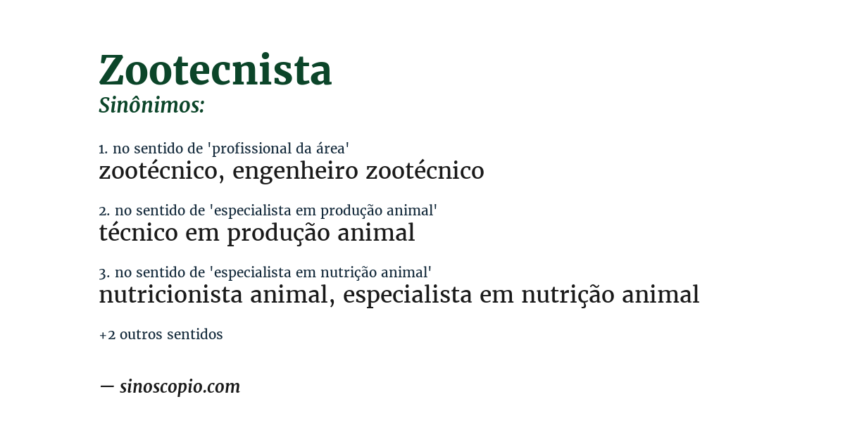 Sinônimo de zootecnista
