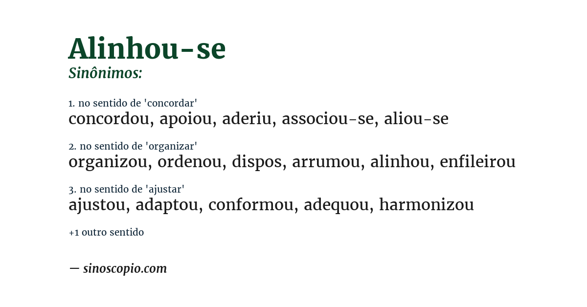 Sinônimo de alinhou-se