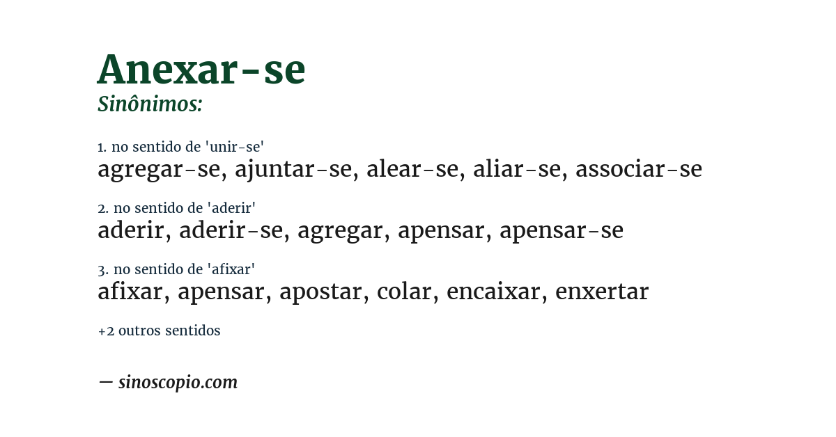 Sinônimo de anexar-se