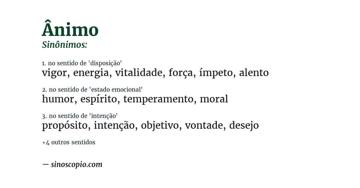 Sinônimo de ânimo