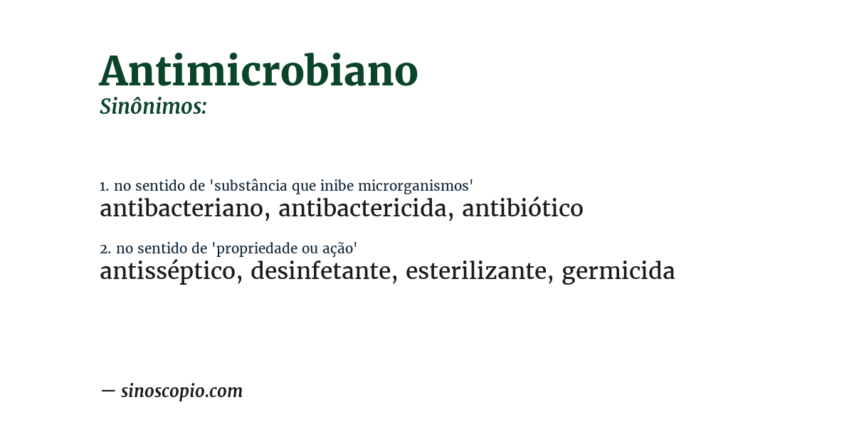 Sinônimo de antimicrobiano