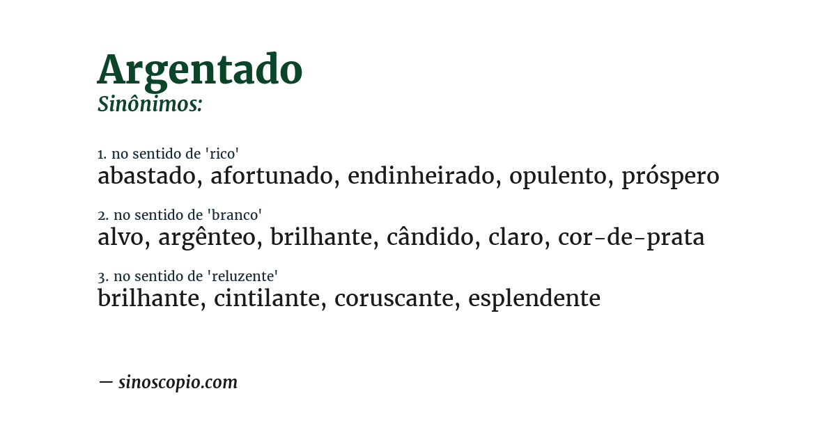 Sinônimo de argentado