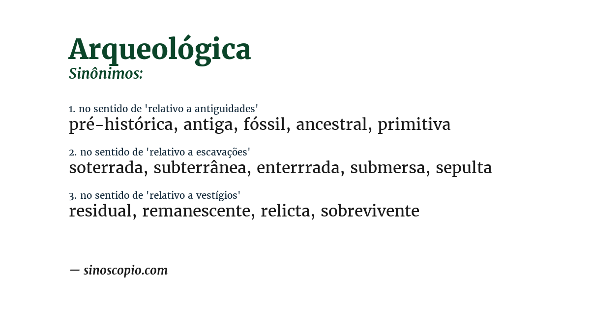 Sinônimo de arqueológica