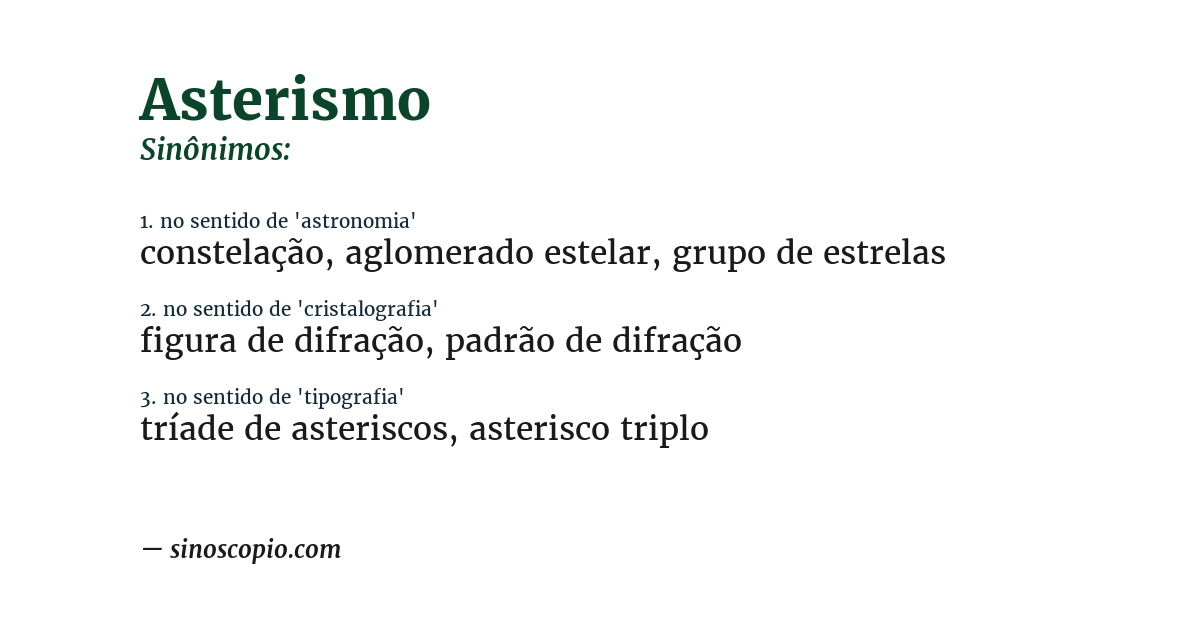 Sinônimo de asterismo