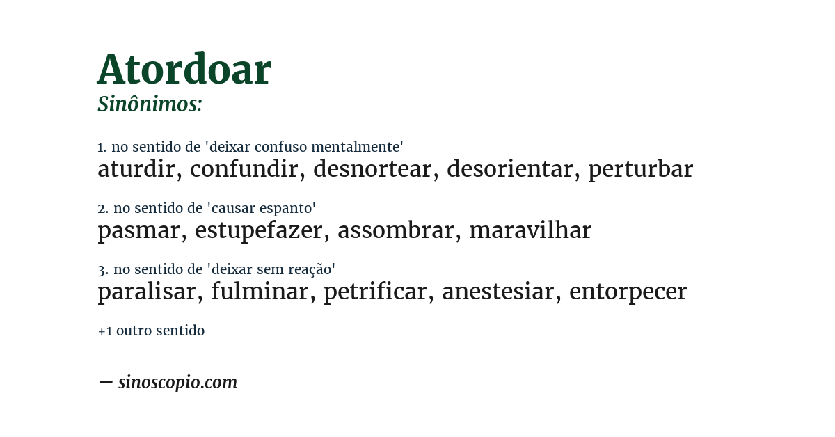 Sinônimo de atordoar