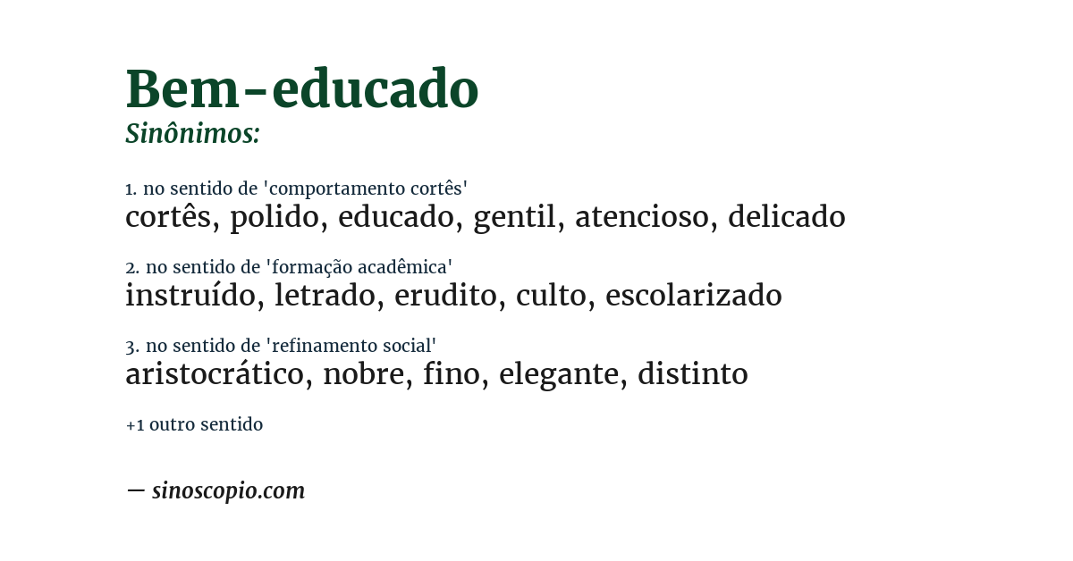 Sinônimo de bem-educado