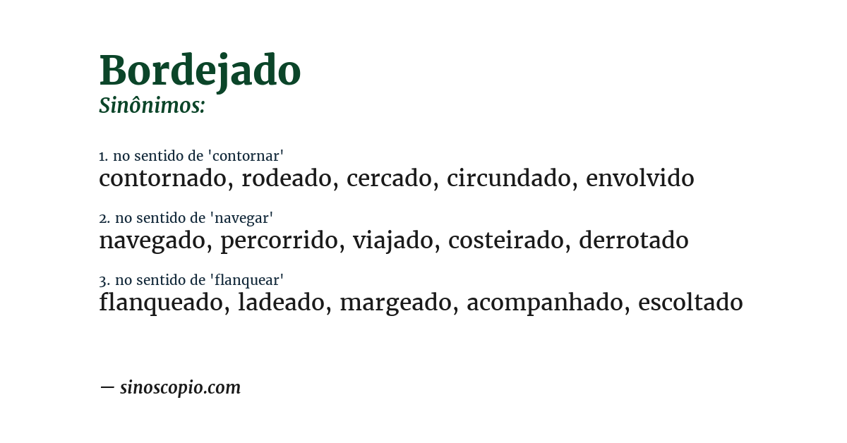 Sinônimo de bordejado