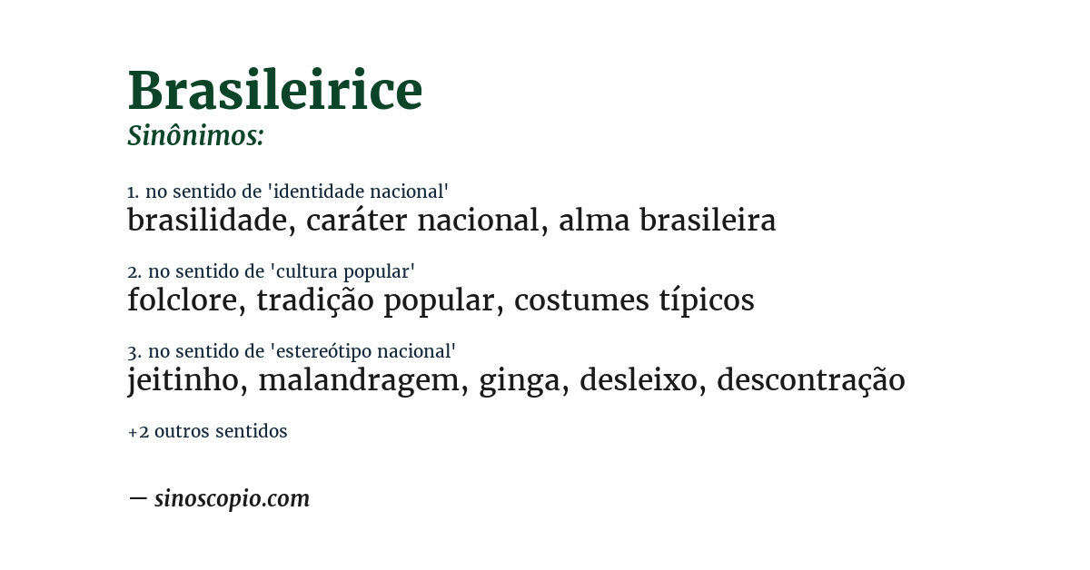 Sinônimo de brasileirice