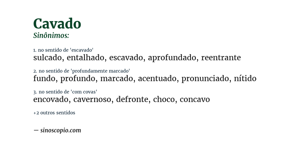 Sinônimo de cavado