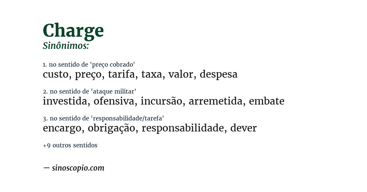 Sinônimo de charge
