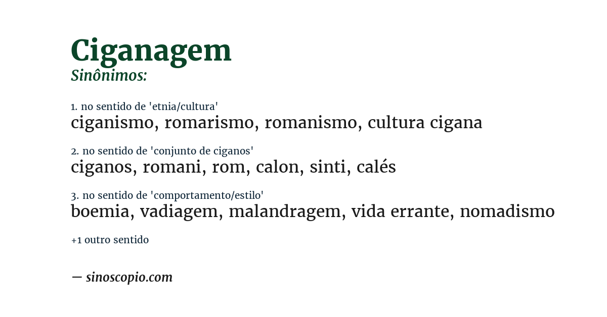 Sinônimo de ciganagem