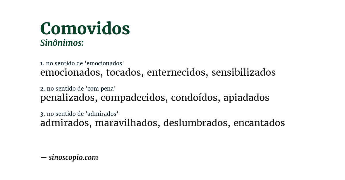 Sinônimo de comovidos