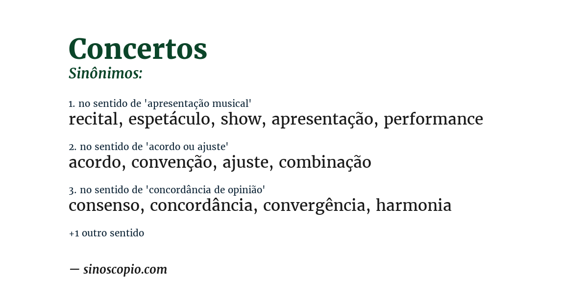 Sinônimo de concertos