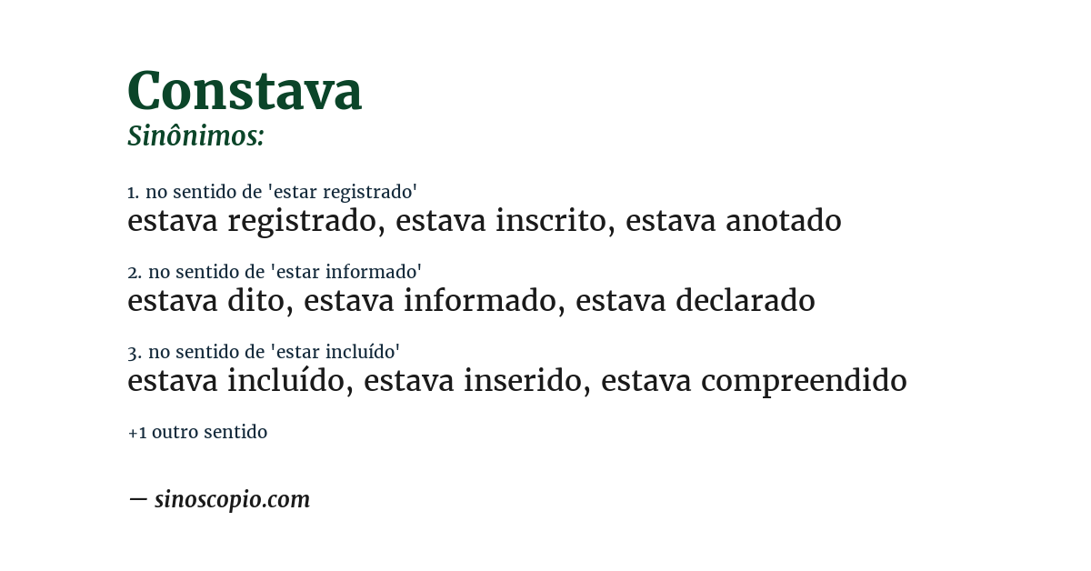 Sinônimo de constava