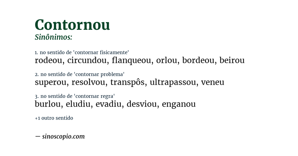 Sinônimo de contornou