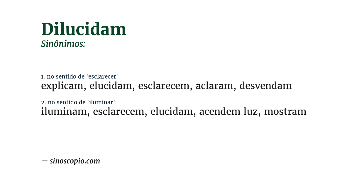 Sinônimo de dilucidam