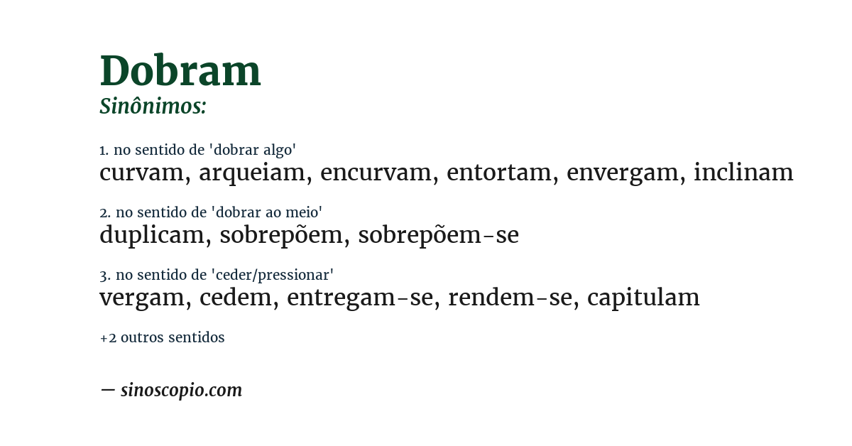 Sinônimo de dobram
