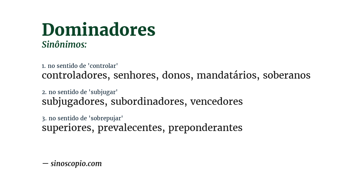 Sinônimo de dominadores