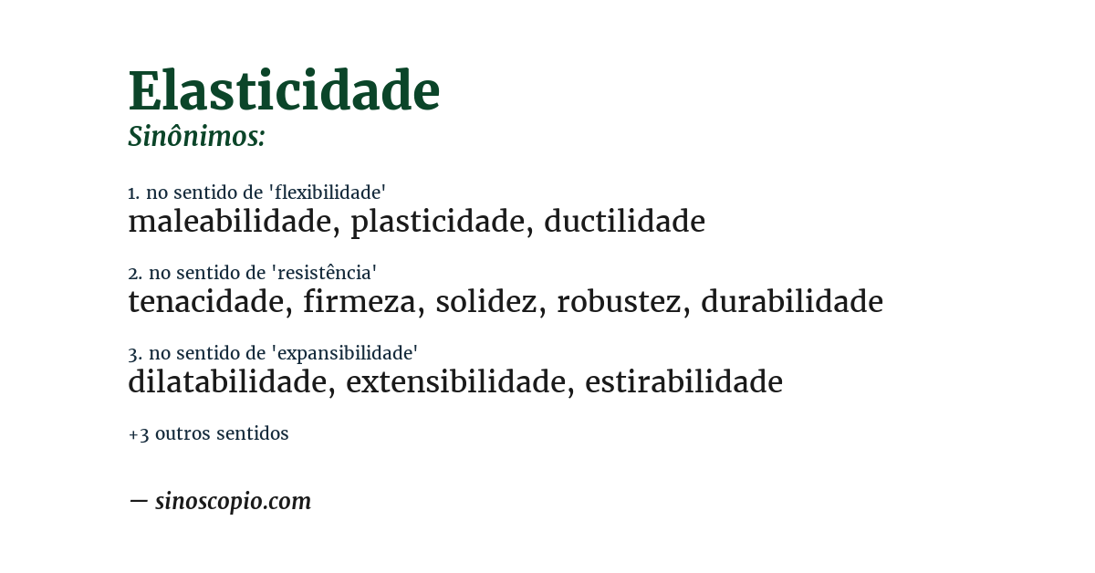 Sinônimo de elasticidade
