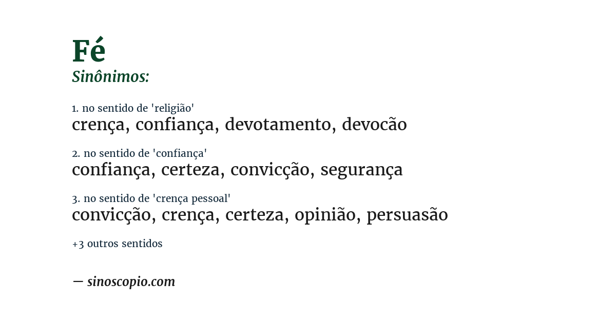 Sinônimo de fé