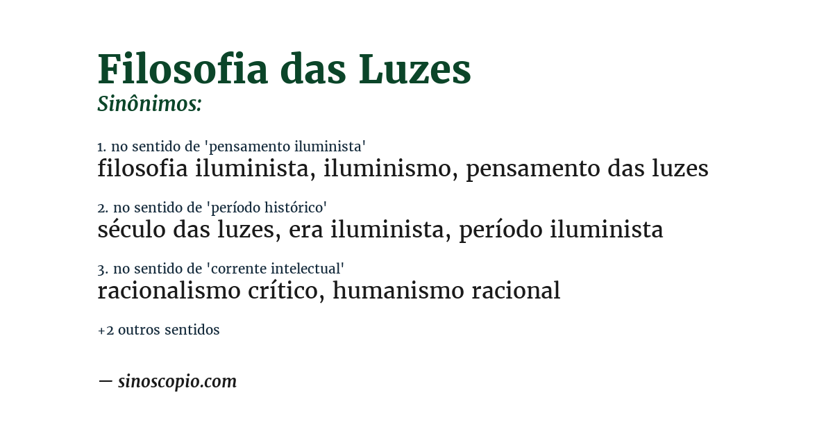 Sinônimo de filosofia das luzes