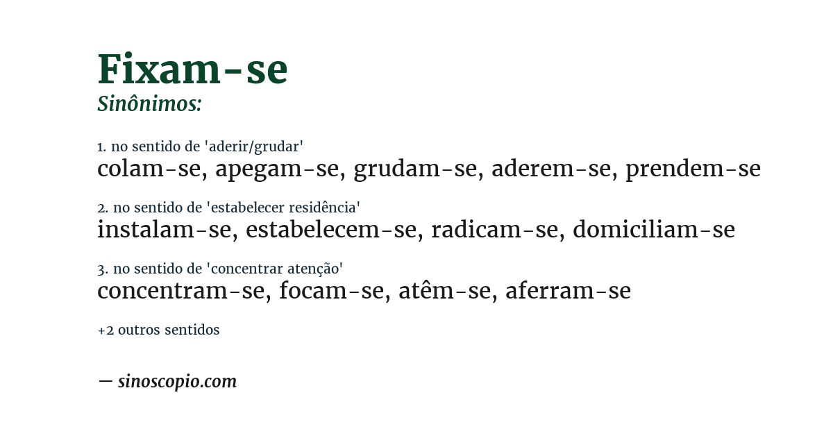 Sinônimo de fixam-se