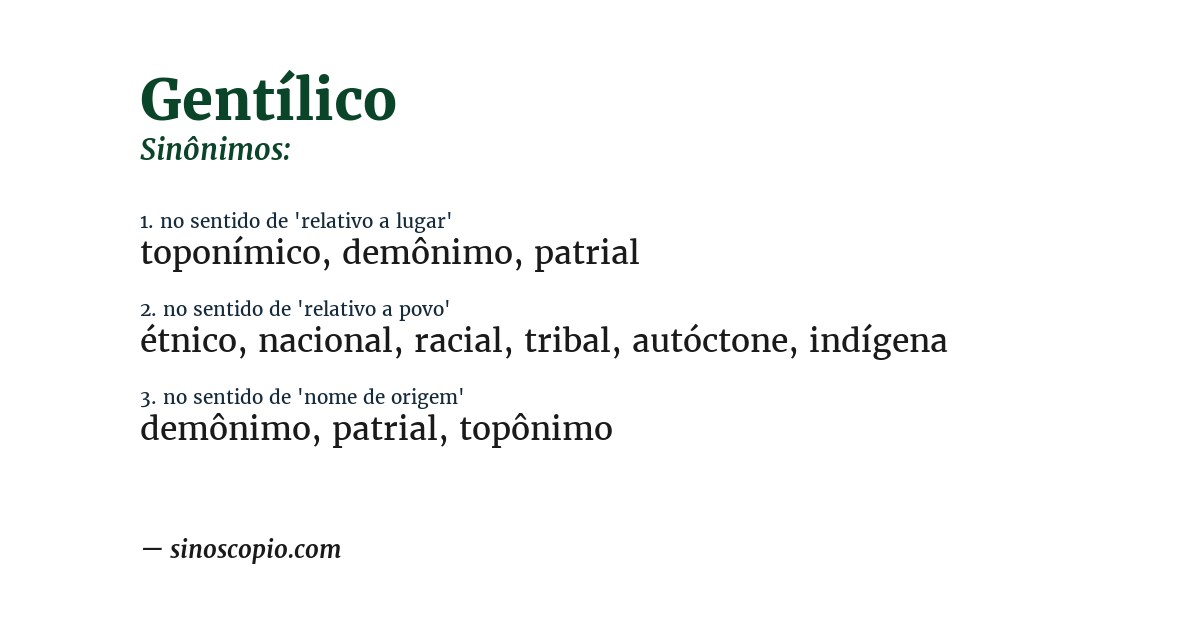 Sinônimo de gentílico