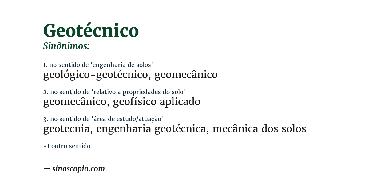 Sinônimo de geotécnico