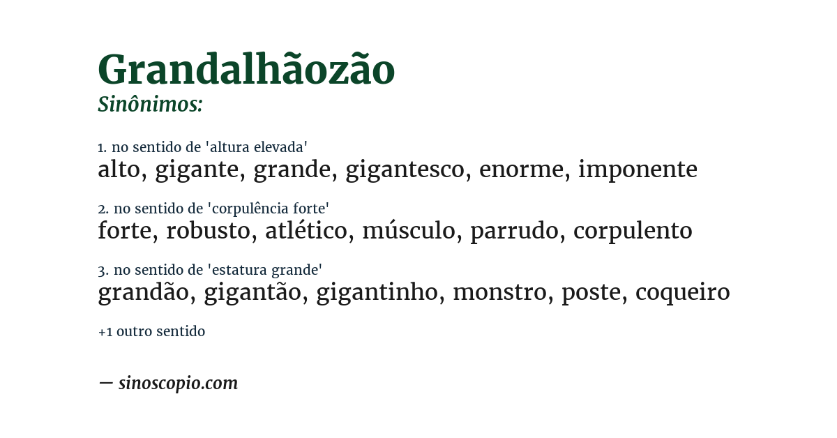 Sinônimo de grandalhãozão
