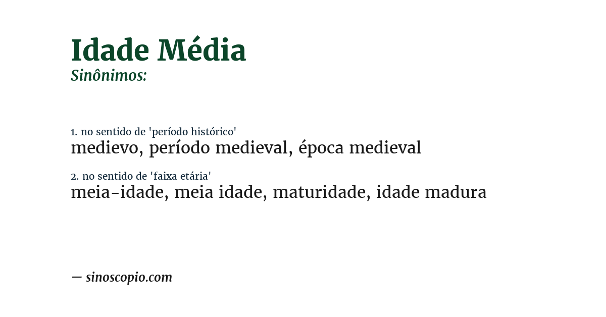 Sinônimo de idade média