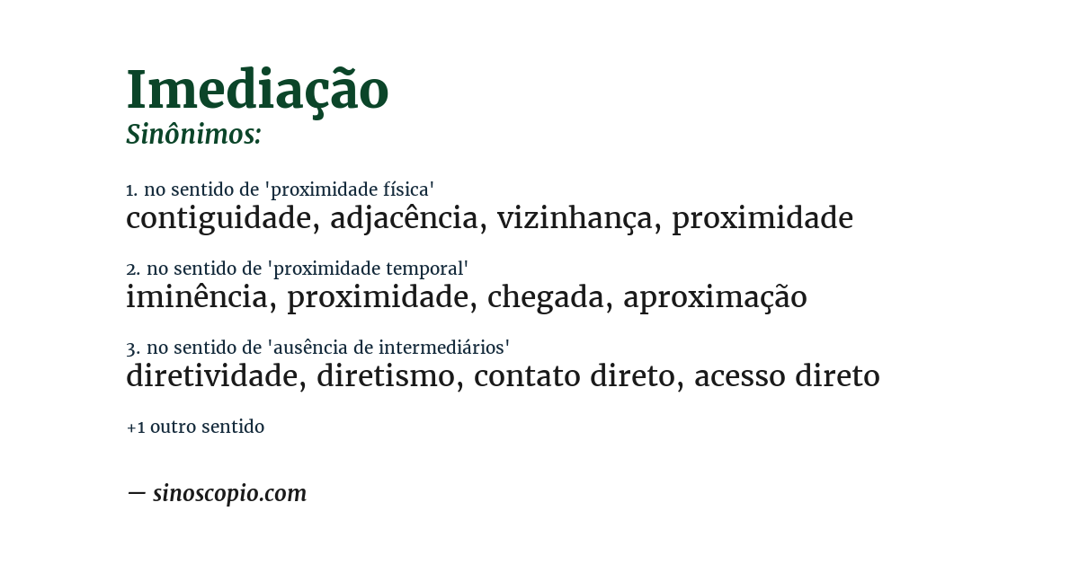 Sinônimo de imediação
