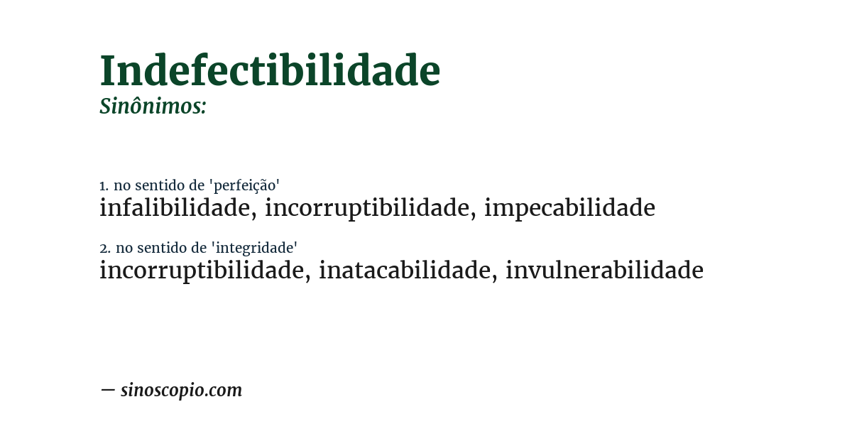 Sinônimo de indefectibilidade