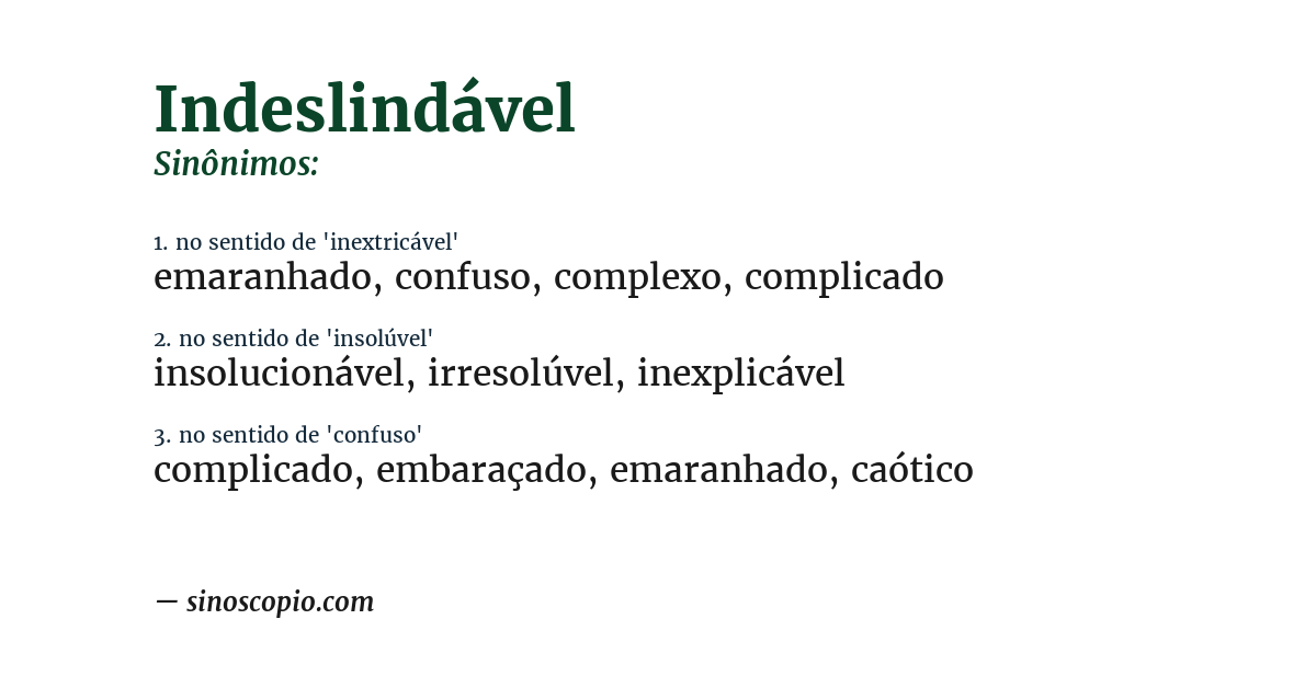 Sinônimo de indeslindável