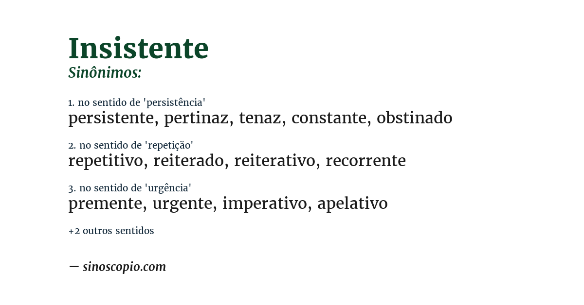 Sinônimo de insistente
