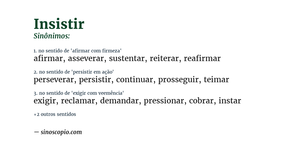 Sinônimo de insistir