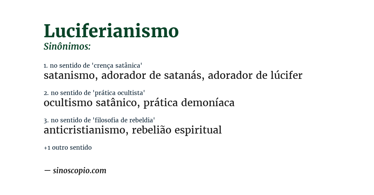 Sinônimo de luciferianismo