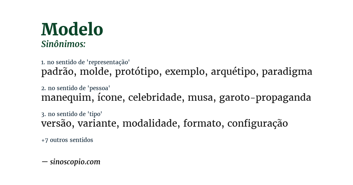 Sinônimo de modelo