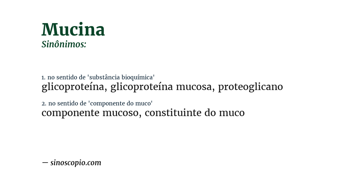 Sinônimo de mucina