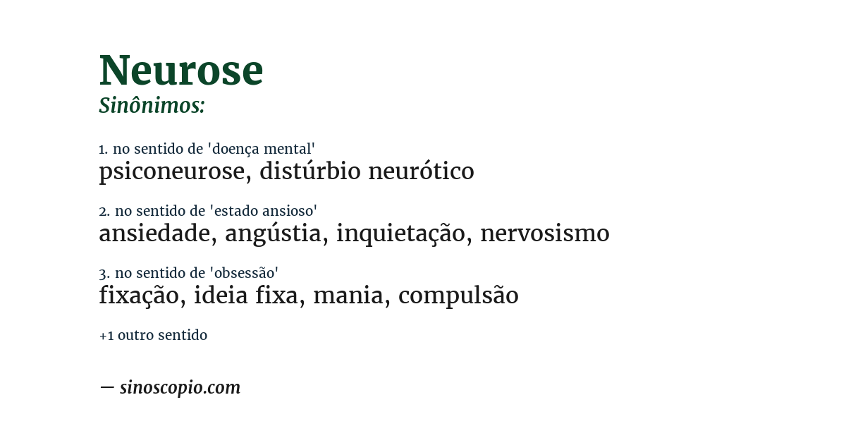 Sinônimo de neurose