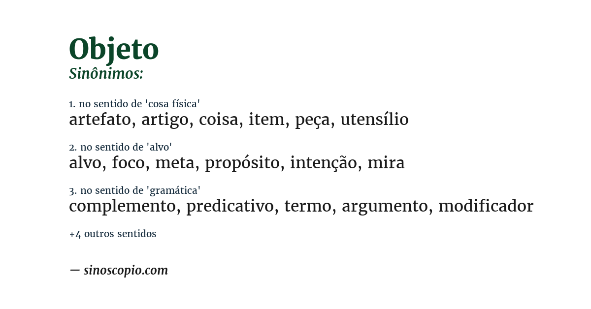 Sinônimo de objeto